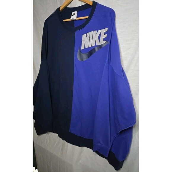 Nike Womens 2XL Color block Purple/Navy Oversize Dance Crewneck Sweatshirt - Picture 3 of 9